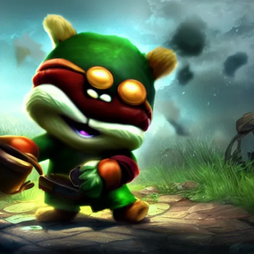 Prompt: teemo from league of legends, cinematic cutscene render