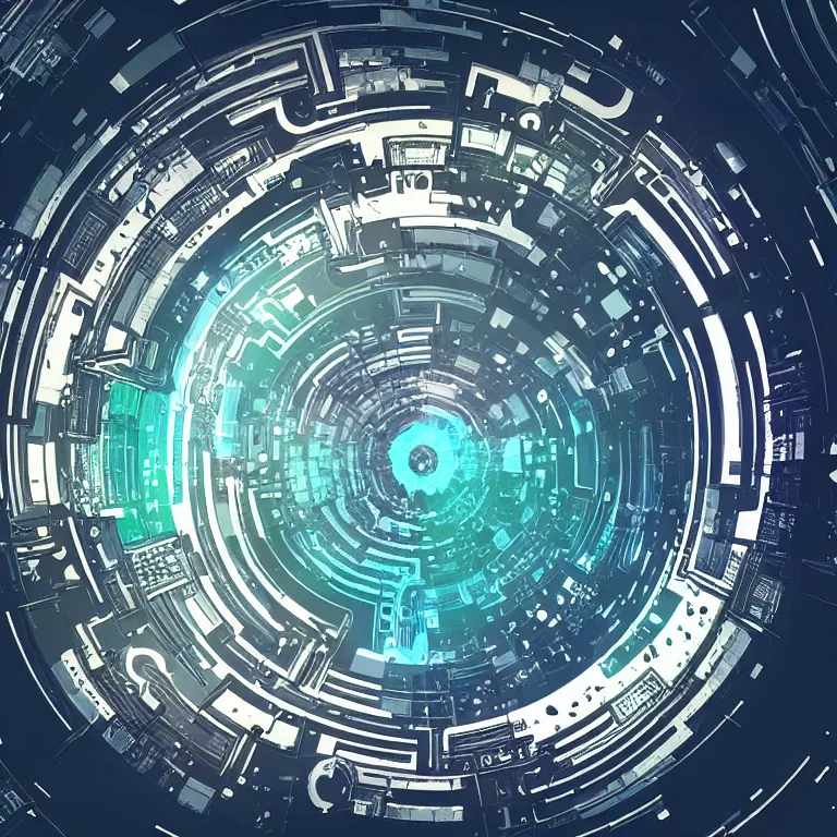 Image similar to circular futuristic and metallic token with ( ( kynthic ) ) in the center, sharp details, art style by beeple and android jones