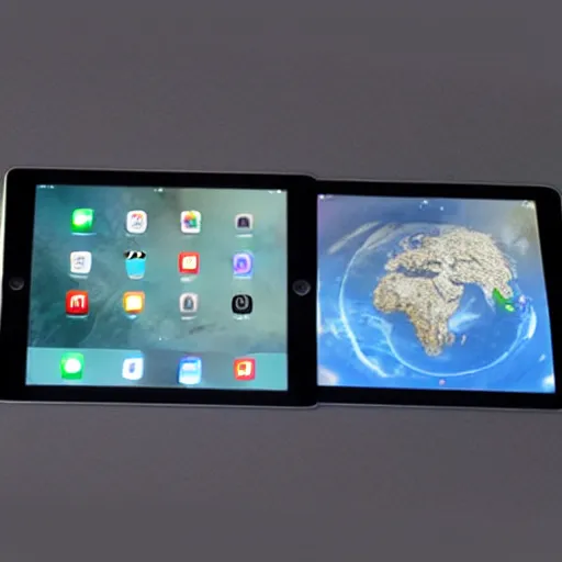 Prompt: ipad earth 5, apple concept design, degisn leaks, apple product launch, apple. com, ipad design, detailed