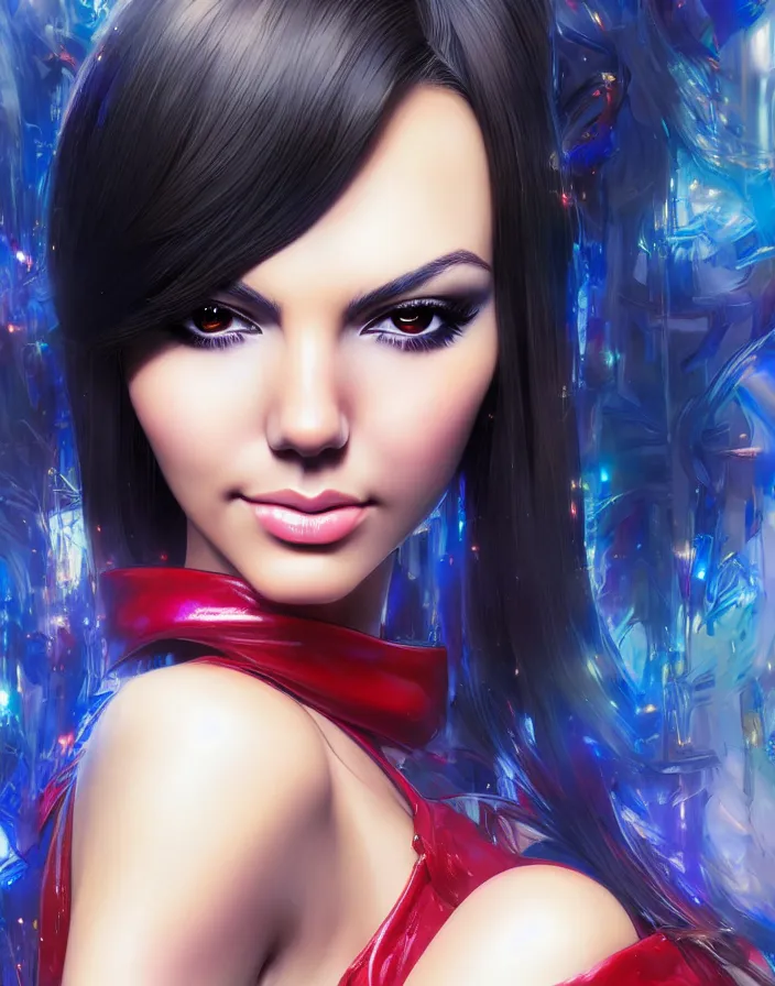 Prompt: portrait of rich and glamourous victoria justice, by katsuhiro otomo, yoshitaka amano, nico tanigawa, and artgerm rendered with 3 d effect, sweet artpiece.