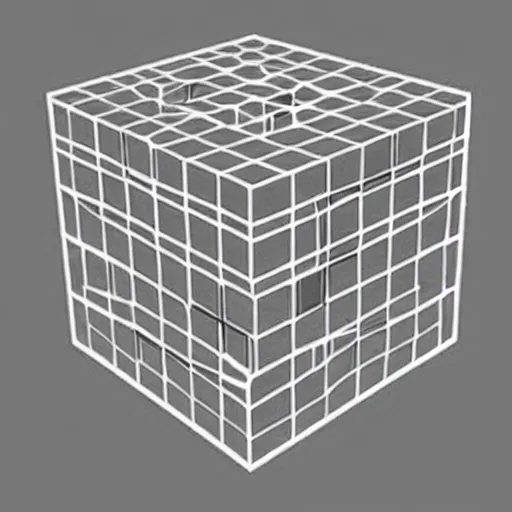 Prompt: hypercube casting a shadow into flatland