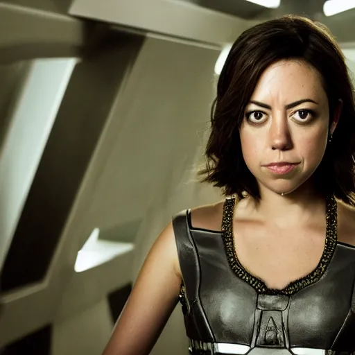 Image similar to portrait of aubrey plaza as borg queen, beautiful award winning photography,