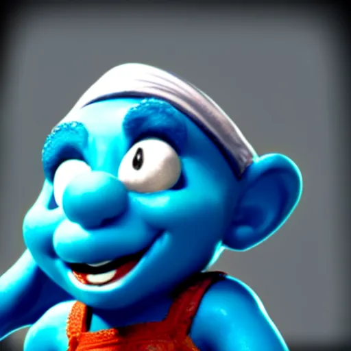 Image similar to photorealistic render of a smurf. unreal engine. cgsociety.