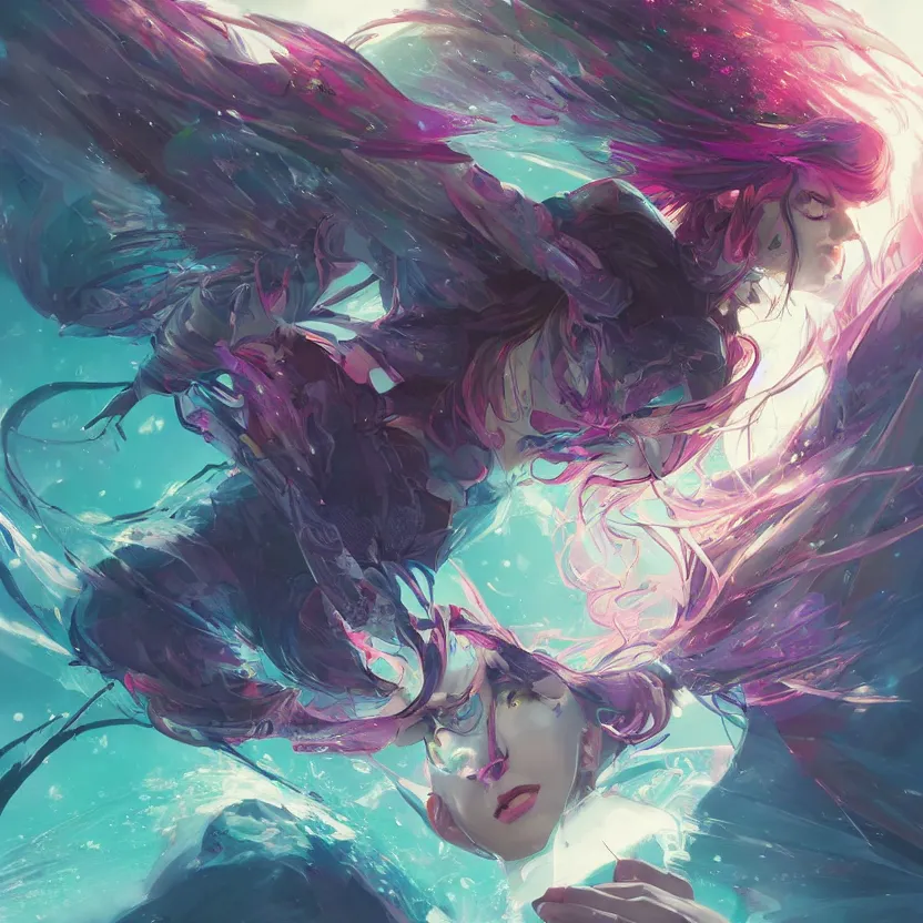 Image similar to an # illustration of a non - ordinary girl of # magic the gathering, # digital 2 d, # sci - fi, # psychedelic, # fututistic, by yoshitaka amano and alena aenami, trending on artstation, nvidia, matte painting, unreal engine