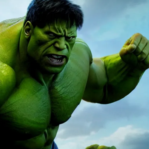 Prompt: dwayne johnson as incredible hulk, marvel cinematic universe, mcu, 8 k, raw, unedited, green skin, in - frame,