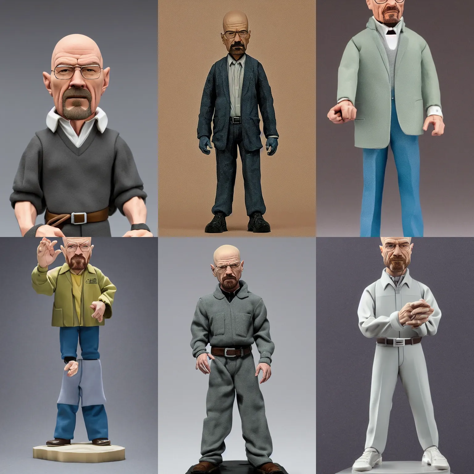 Prompt: walter white as disney figure by Trevor Grove, no articulation, highly detailed, intricate, clean forms with sharp stylized clothing folds, product photo