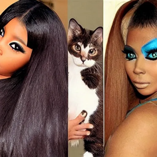 Image similar to a cat looks like nicki minaj