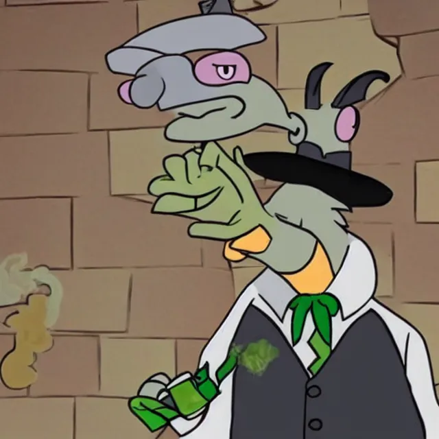 Image similar to still of max from sam and max smoking