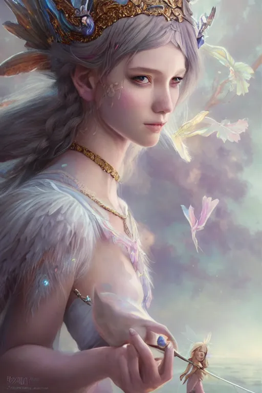 Image similar to fairy princess, highly detailed, d & d, fantasy, highly detailed, digital painting, trending on artstation, concept art, sharp focus, illustration, art by artgerm and greg rutkowski and fuji choko and viktoria gavrilenko and hoang lap