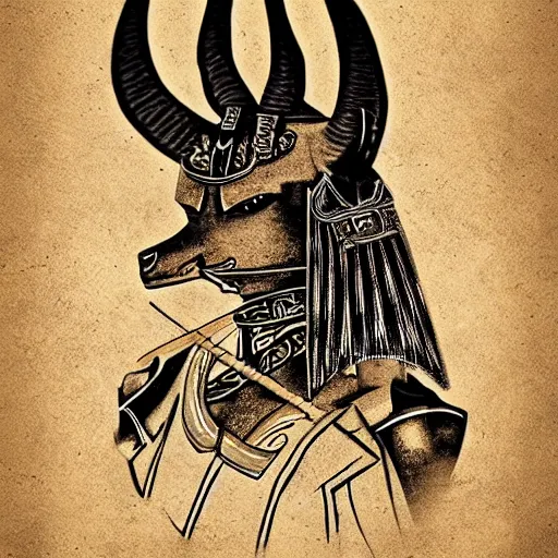 Image similar to samurai anubis