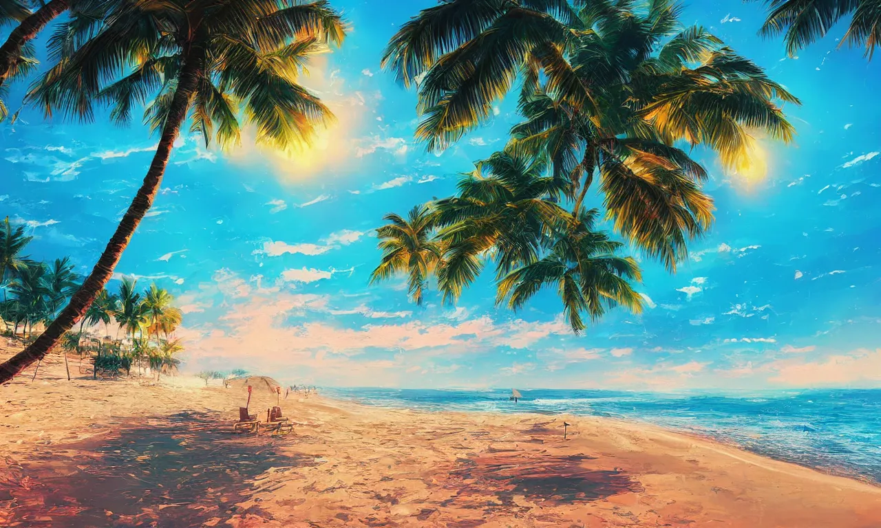 Image similar to paradise beach by alena aenami artworks in 4 k