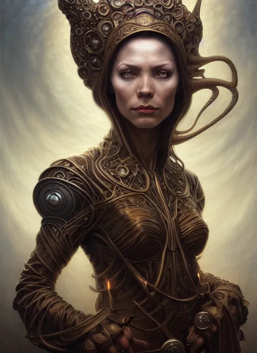 Image similar to portrait shot of a female wizard, intricate, elegant, highly detailed, centered, digital painting, artstation, concept art, smooth, sharp focus, illustration, artgerm, tomasz alen kopera, peter mohrbacher, donato giancola, joseph christian leyendecker, wlop, boris vallejo