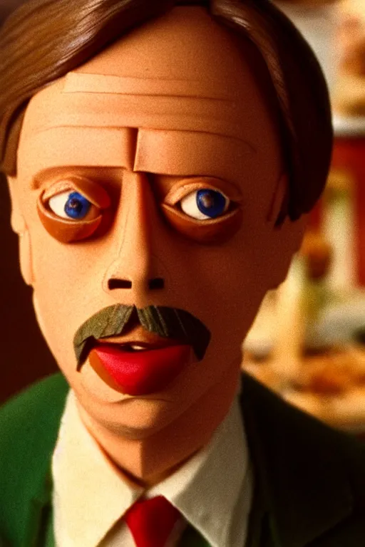 Image similar to film still of steve buscemi made out of bread in the royal tenenbaums, 4 k