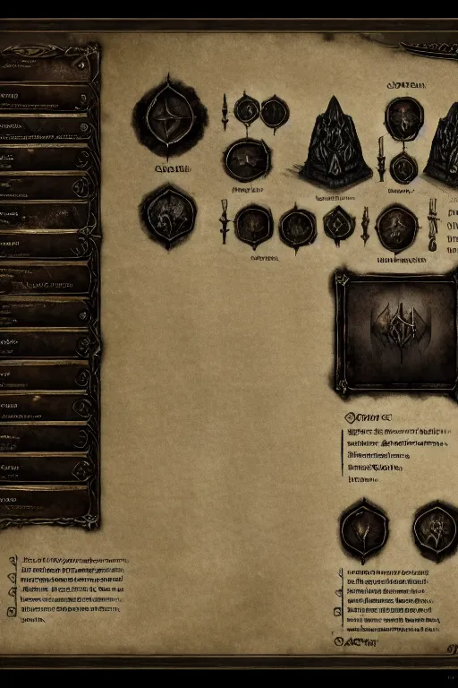 Image similar to gothic game ui design, the elder scrolls, high detail, 8 k