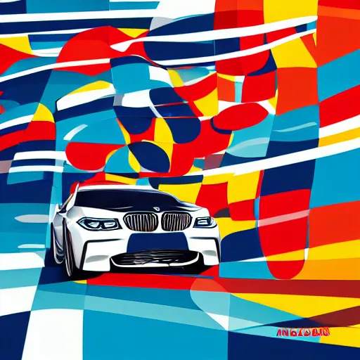 Image similar to abstract advertising illustration for bmw