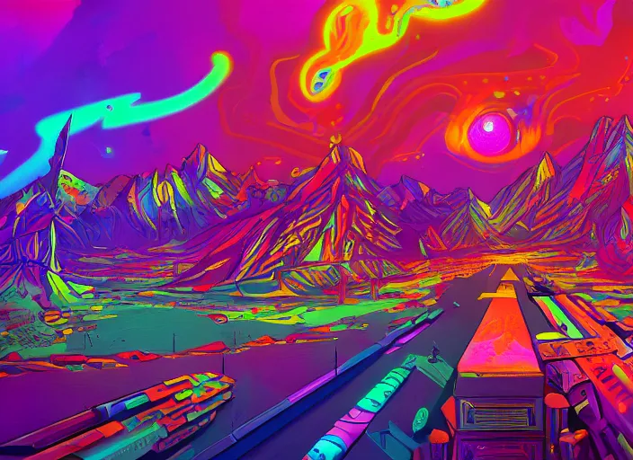 Prompt: A psychedelic an armory vivid colors, highly detailed, in the style cinematic, artstation, Kevin Taylor