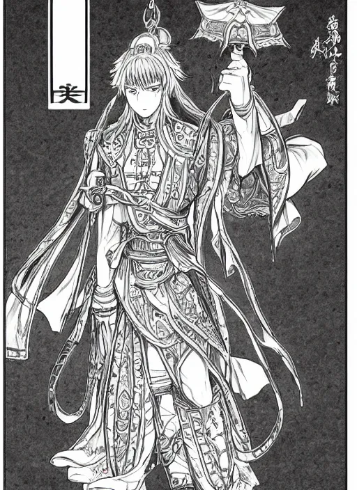 Image similar to xianxia hero, detailed, intricate, manga illustration