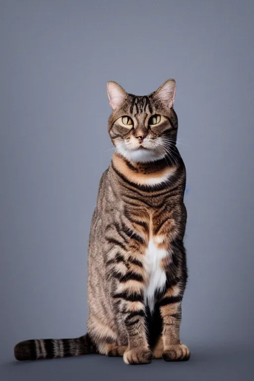 Prompt: a cat sitting isolated, studio lighting