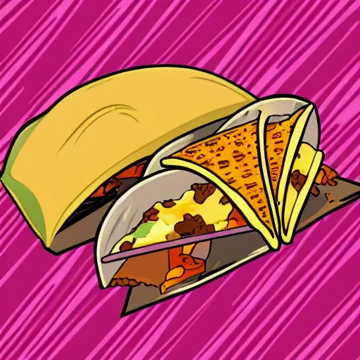 Image similar to graphic illustration, comic book, graphic art, taco bell, burrito, nachos, taco bell, consume taco bell, taco bell, taco bell, highly detailed, taco bell, hd