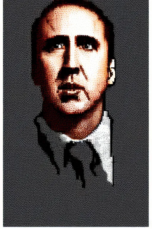 Image similar to Portrait of Nicholas Cage, pixel art