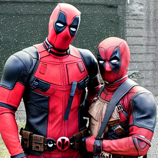 Image similar to deadpool and honey being best friends