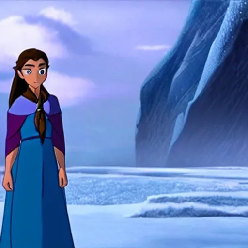 Image similar to A Still of Katara of the Southern Water Tribe from Avatar the Last Airbender in the movie Frozen (2013)