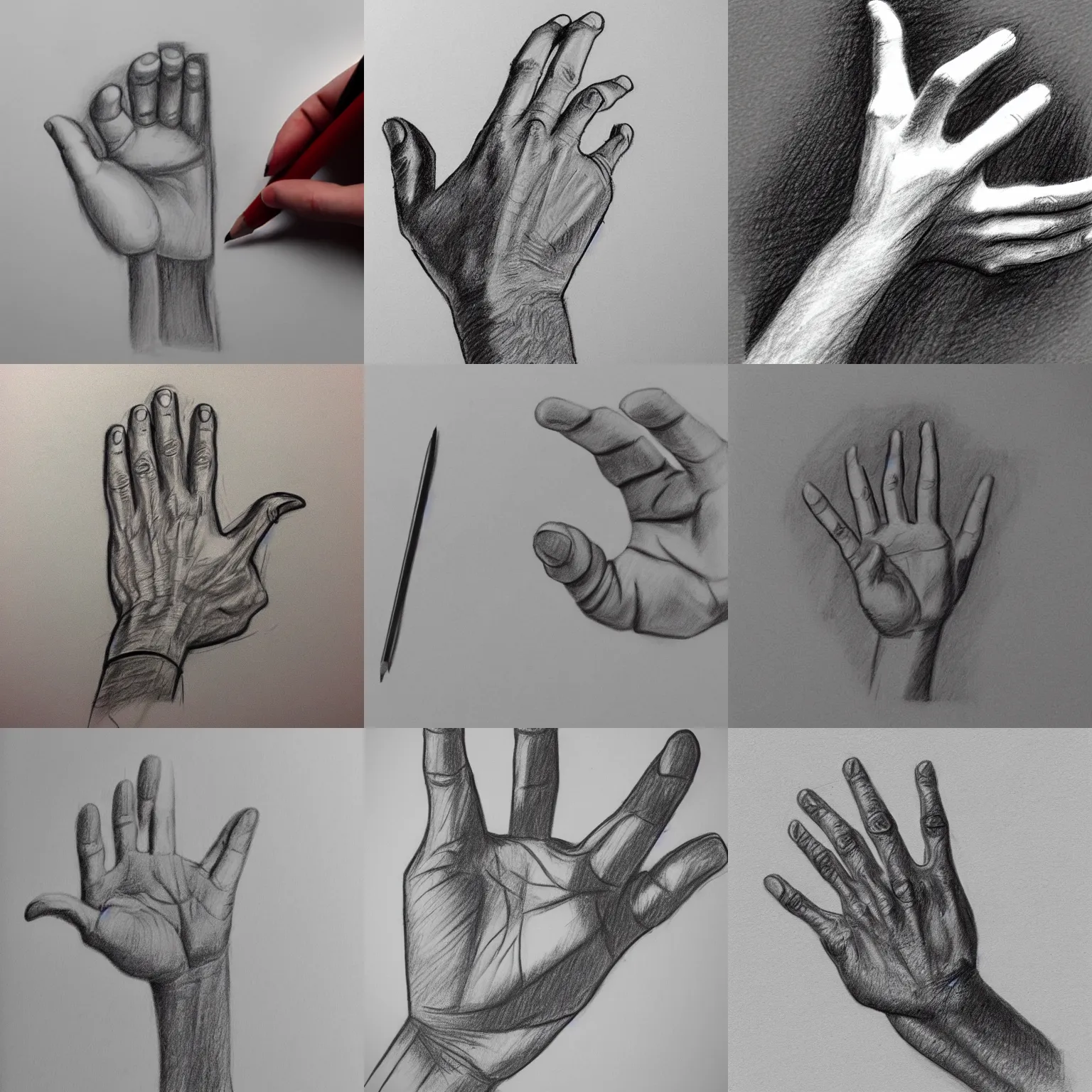 Prompt: pencil sketch of a hand