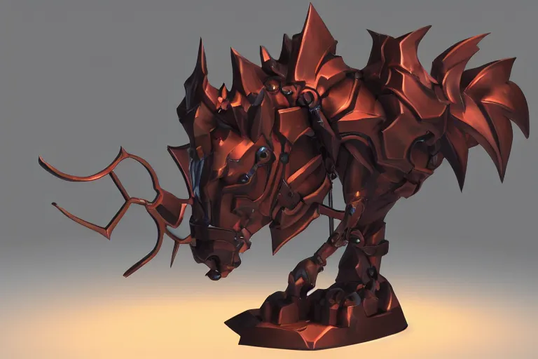 Image similar to 3d sculpt of an evil ironwork horse, artstaton, League of Legends, overwatch, digital illustration