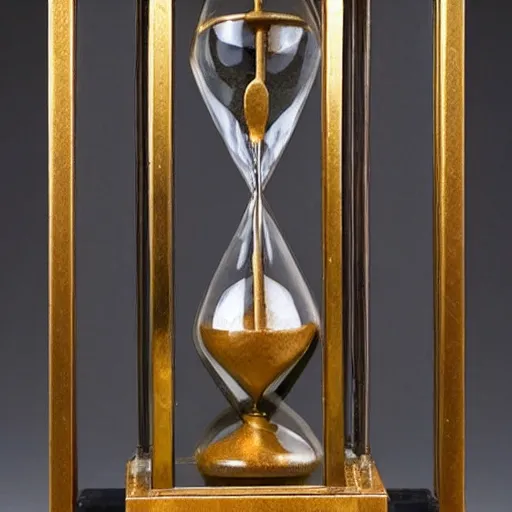 Prompt: An antique , intricate hourglass depicting life to death