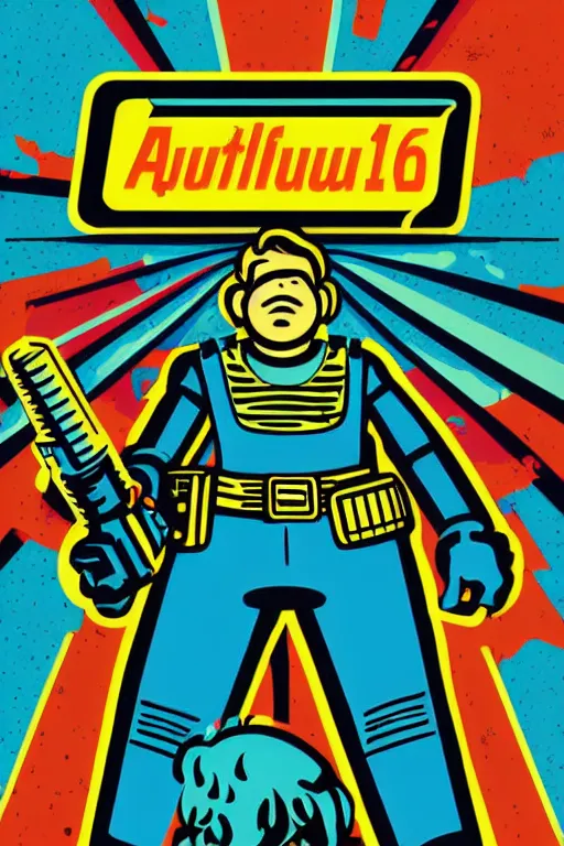 Image similar to fallout 7 6 retro futurist illustration art by butcher billy, sticker, colorful, illustration, highly detailed, simple, smooth and clean vector curves, no jagged lines, vector art, smooth andy warhol style