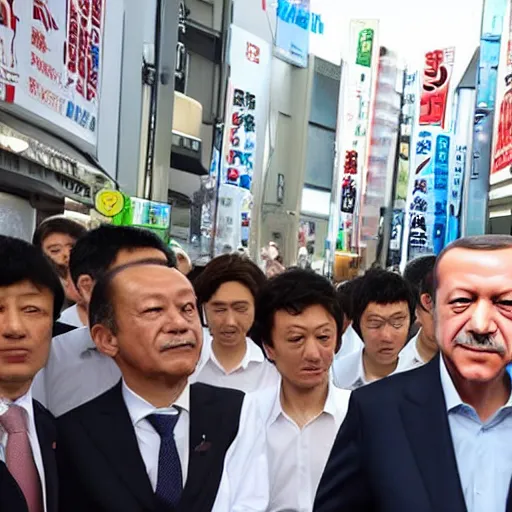 Image similar to Recep tayyip erdogan in akihabara