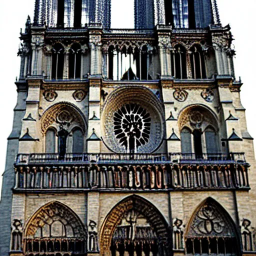 Prompt: notre dame by giger
