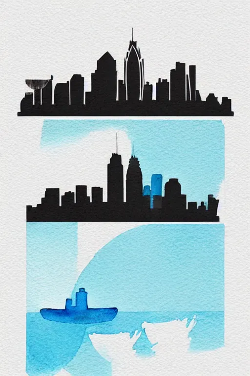 Image similar to minimalist watercolor art of sydney, illustration, vector art