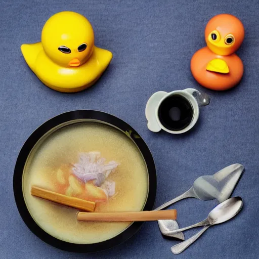 Prompt: rubber duck soup, epicurious