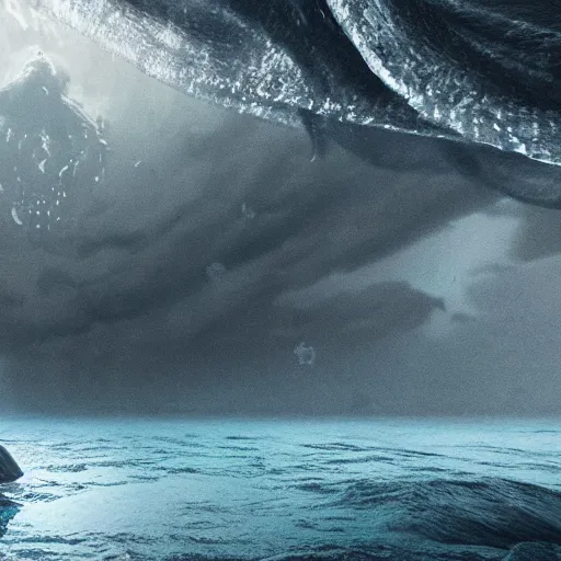 Prompt: thalassophobia, the fear of large bodies of water, photorealistic vfx render, cinematic