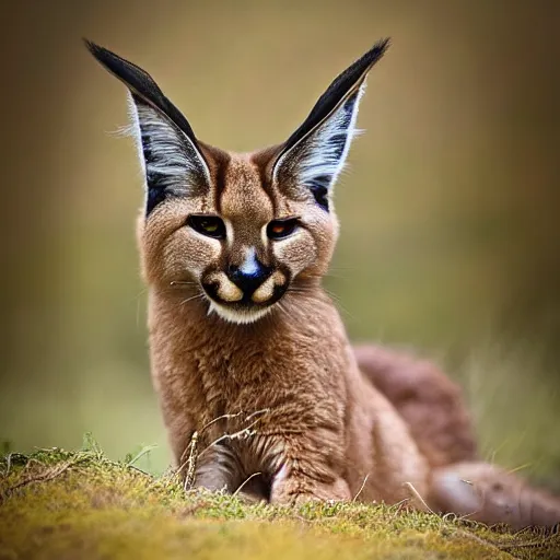 Image similar to portrait photo of cute fluffy caracal, with cowboy hat, highly detailed, high resolution, cosplay photo, stunning, bokeh soft, 1 0 0 mm, trending on instagram, by professional photographer, soldier clothing, shot with a canon, low saturation