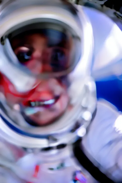 Prompt: pov wideangle portrait of a female test pilot, nasa, beautiful, clean eyes, smiling, hyperrealistic, detailed, high quality