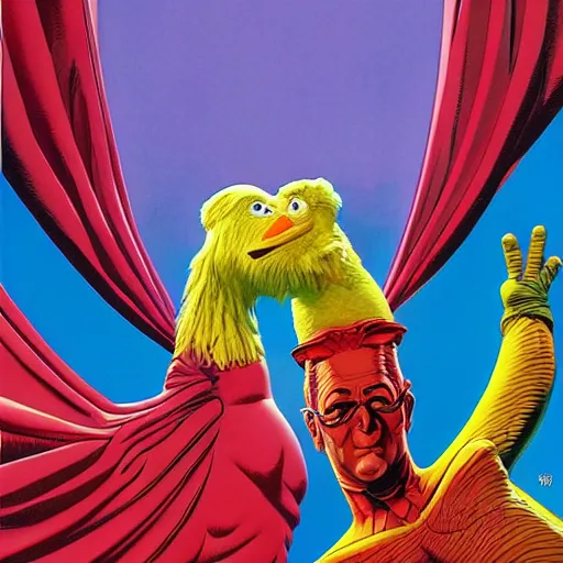 Image similar to big bird by artgem by brian bolland by alex ross by artgem by brian bolland by alex rossby artgem by brian bolland by alex ross by artgem by brian bolland by alex ross