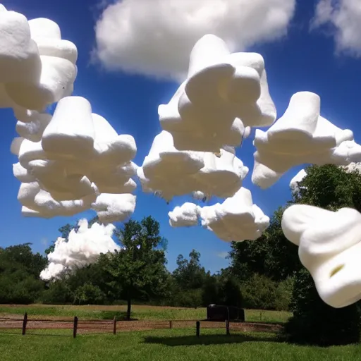 Image similar to clouds mad out of marshmallows,