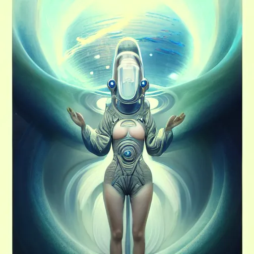 Prompt: Japanese beautiful celestial Goddess wearing a futuristic lush spacesuit exposed in cryo chambers by James Jean, rule of thirds, coherent symmetry, seductive look, intricate, elegant, highly detailed, centered, digital painting, artstation, concept art, smooth, sharp focus, illustration, by Peter Mohrbacher, WLOP