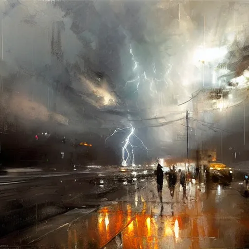 Image similar to lightning storm lightning all over the place bolts of lighting everywhere, realistic, ultrahd, jeremy mann painting