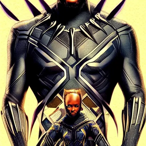 Image similar to black panther art anatomically correct 8 k