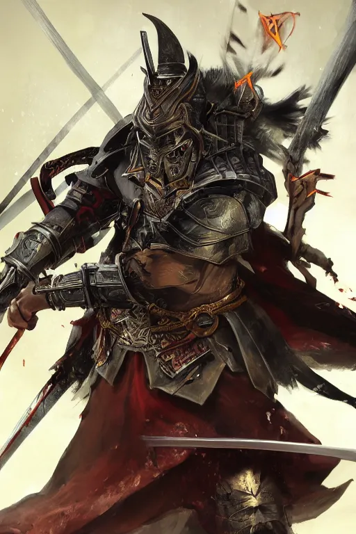 Image similar to Anthropomorphic Samurai Wolf, magic the gathering artwork, D&D, fantasy, cinematic lighting, centered, symmetrical, highly detailed, digital painting, artstation, concept art, smooth, sharp focus, illustration, volumetric lighting, epic Composition, 8k, art by Akihiko Yoshida and Greg Rutkowski and Craig Mullins, heroic pose, oil painting, cgsociety