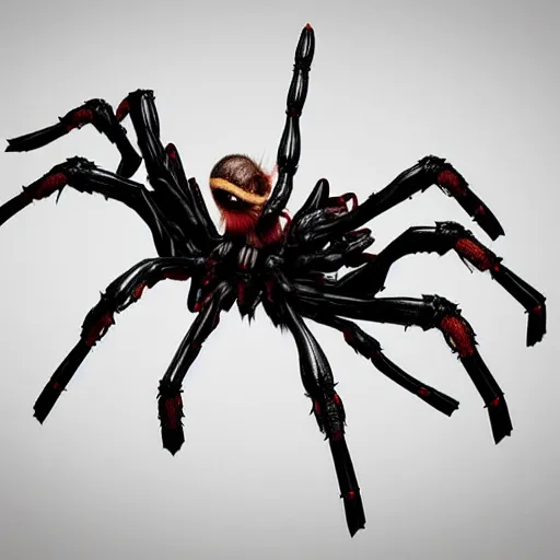 Image similar to cyclops minature horse spider with 8 legs, trending on artstation, scary