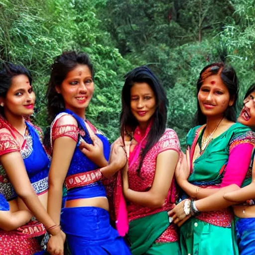 Image similar to girls from kathmandu, posing for calendar photoshoot