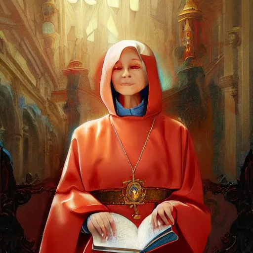 Image similar to female pope, an oil painting by ross tran and thomas kincade