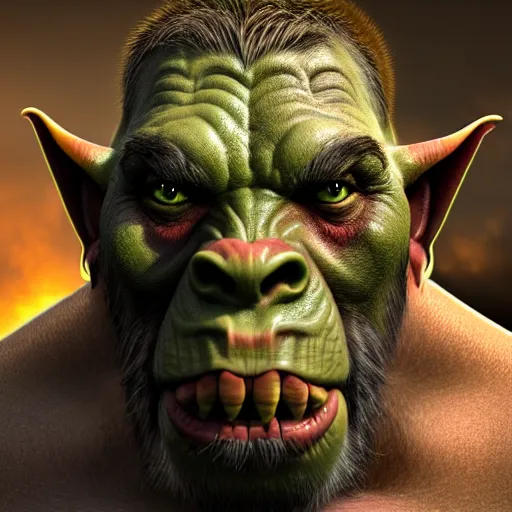 Prompt: a photorealistic portrait shot of a fantasy orc