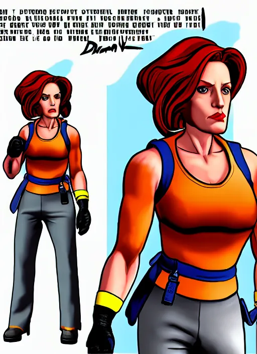 Prompt: dana scully in the style of street fighter v