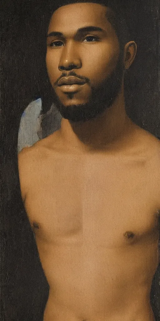 Image similar to renaissance era painting of frank ocean