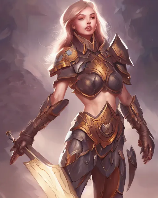 Image similar to a beautiful female paladin by Stanley Artgerm Lau, WLOP, Rossdraws, frank frazetta, Andrei Riabovitchev, Marc Simonetti, tranding on artstation